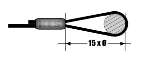 Drawing of a wire rope eye with a ferrule